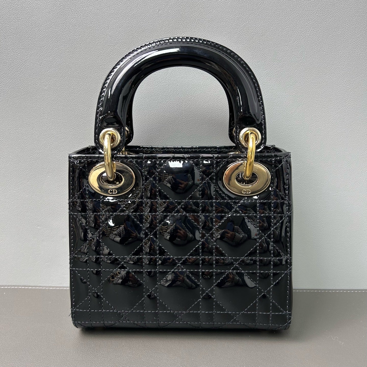 Dior Mini Lady Dior 2WAY Shoulder Bag Handbag Black