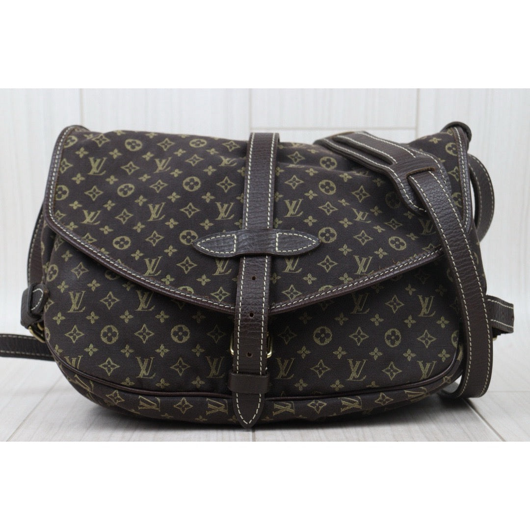 Good ( Rank AB)｜LV Monogram Mini Run Saumur  Shoulder Bag Canvas Leather Brown｜24103109