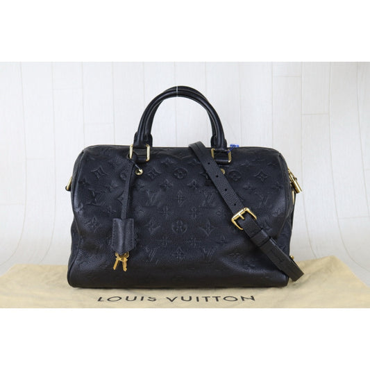 Include Entrupy Certificate of Authenticity｜Very Good ( Rank A)｜ Louis Vuitton  Current Model Monogram Empreinte Speedy 35 Handbag Shoulder Bag  Black｜S26060802