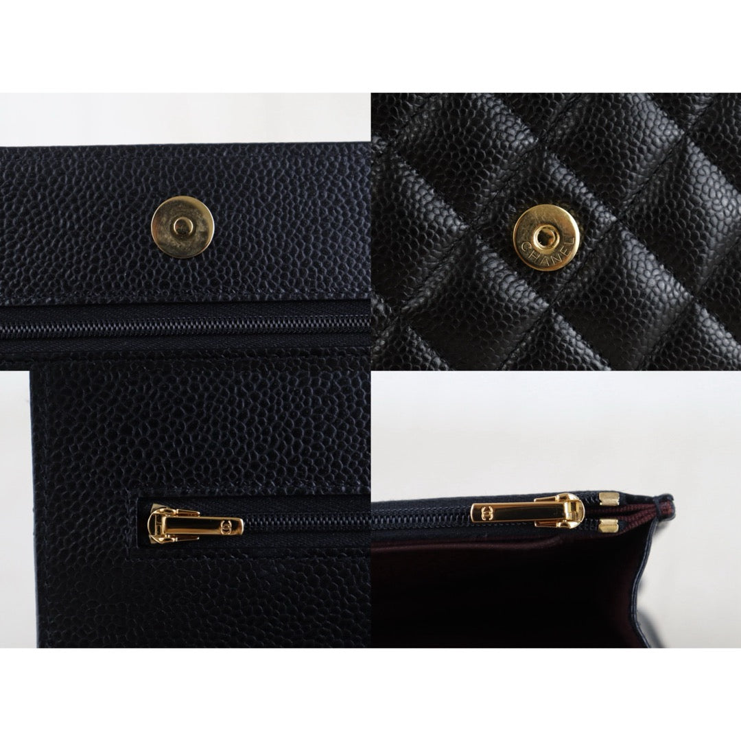 Include Entrupy Certificate of Authenticity｜Very Good ( Rank A)｜CHANEL Caviar Skin WOC Chain Bag Black  IC Chips Model｜S26090704