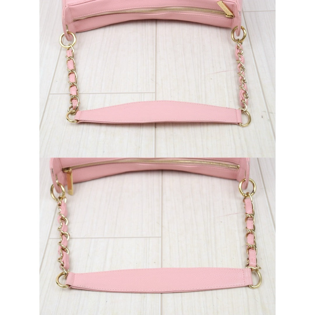 Very Good ( Rank A)｜ CHANEL Half Moon Shoulder Bag Pink Made In 2003-2004 Year ｜V24122602