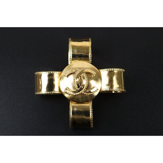 Very Good ( Rank A)｜ CHANEL Bow tie  Gold Brooch ｜S24112501