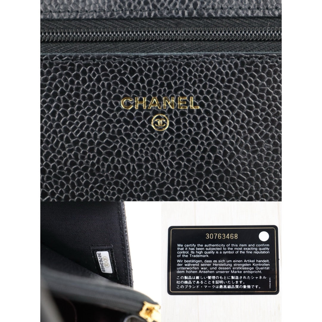 Very Good ( Rank A) ｜ CHANEL Matrasse Chain Caviar Skin WOC19 Shoulder Bag Black Made In 2020～2021Year ｜S25121001