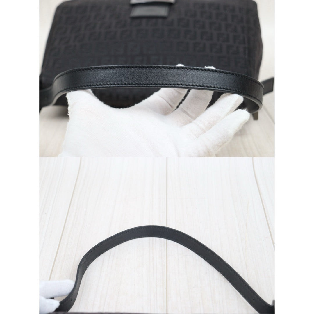 Good ( Rank AB)｜ FENDI Zucca Mamma Baguette Shoulder Bag Black ｜25102306