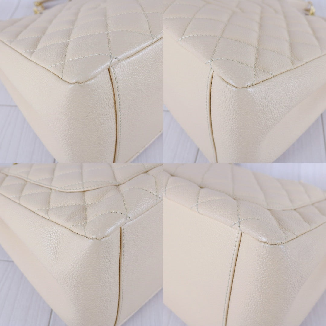 Very Good ( Rank A) ｜ CHANEL Caviar Skin Matrasse Chain GST Tote Bag  Beige  Made In 2010-2011Year｜S25122306