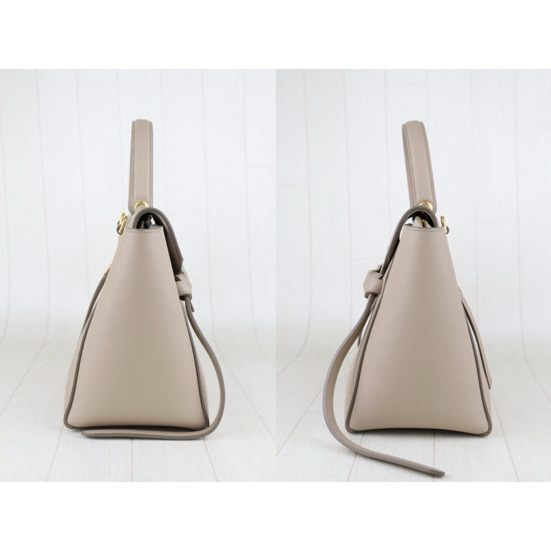 Very Good ( Rank A)｜CELINE Calf Leather Belt Micro Handbag Shoulder Bag Beige｜S25051303