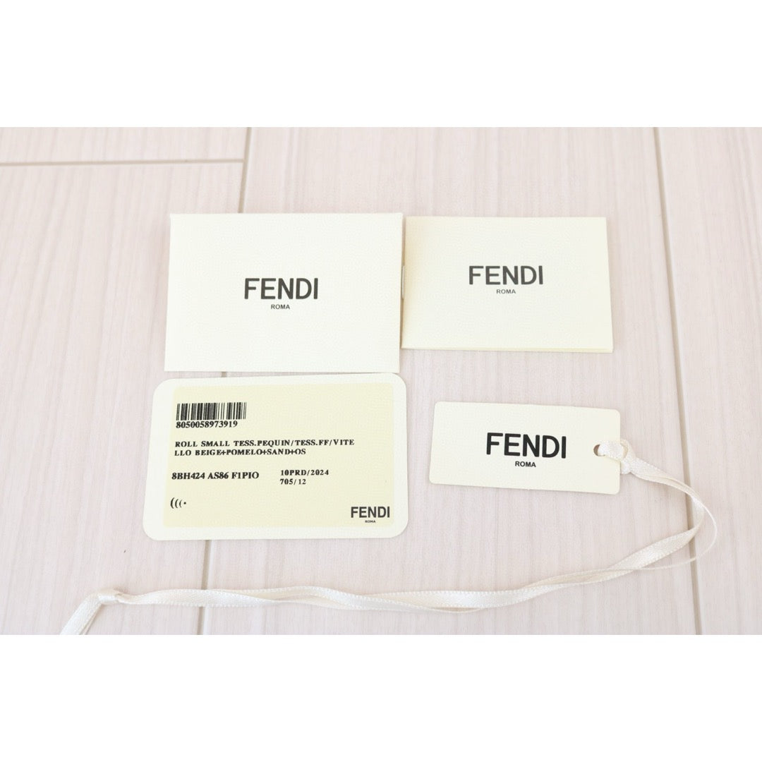 Excellent（Rank SA） ｜ FENDI Roll Canvas Pequin Yellow Tote  Bag ｜X24121825