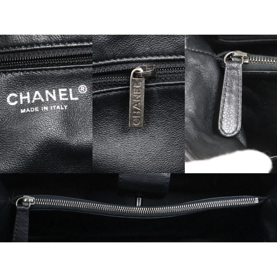 Very Good ( Rank A)｜ CHANEL Caviar Skin  Matrasse Chain Tote Bag Black Made In 2014～2015Year｜25121811