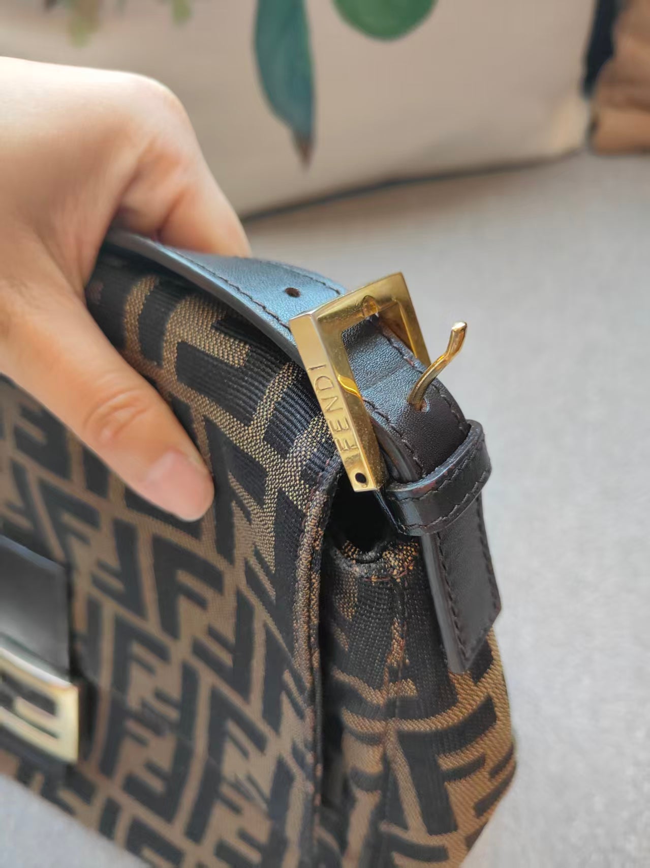 FENDI Zucca Mamma Baguette Shoulder Bag