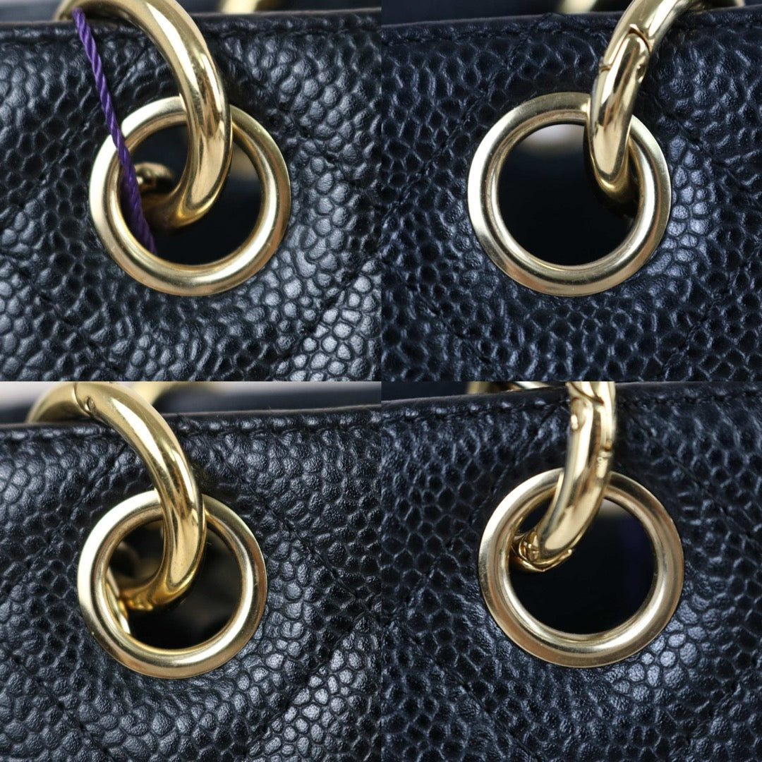 Include Entrupy Certificate of Authenticity｜Very Good ( Rank A)｜ CHANEL Matrasse PST Chain Tote Bag Caviar Skin Black  Made In 2003-2004 Year｜S26073111