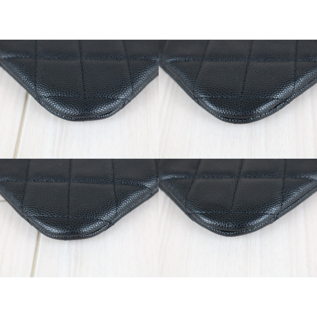 Excellent（Rank SA）｜CHANEL Caviar Skin Calf Leather Card Holder Black IC Chips Model｜X25091407