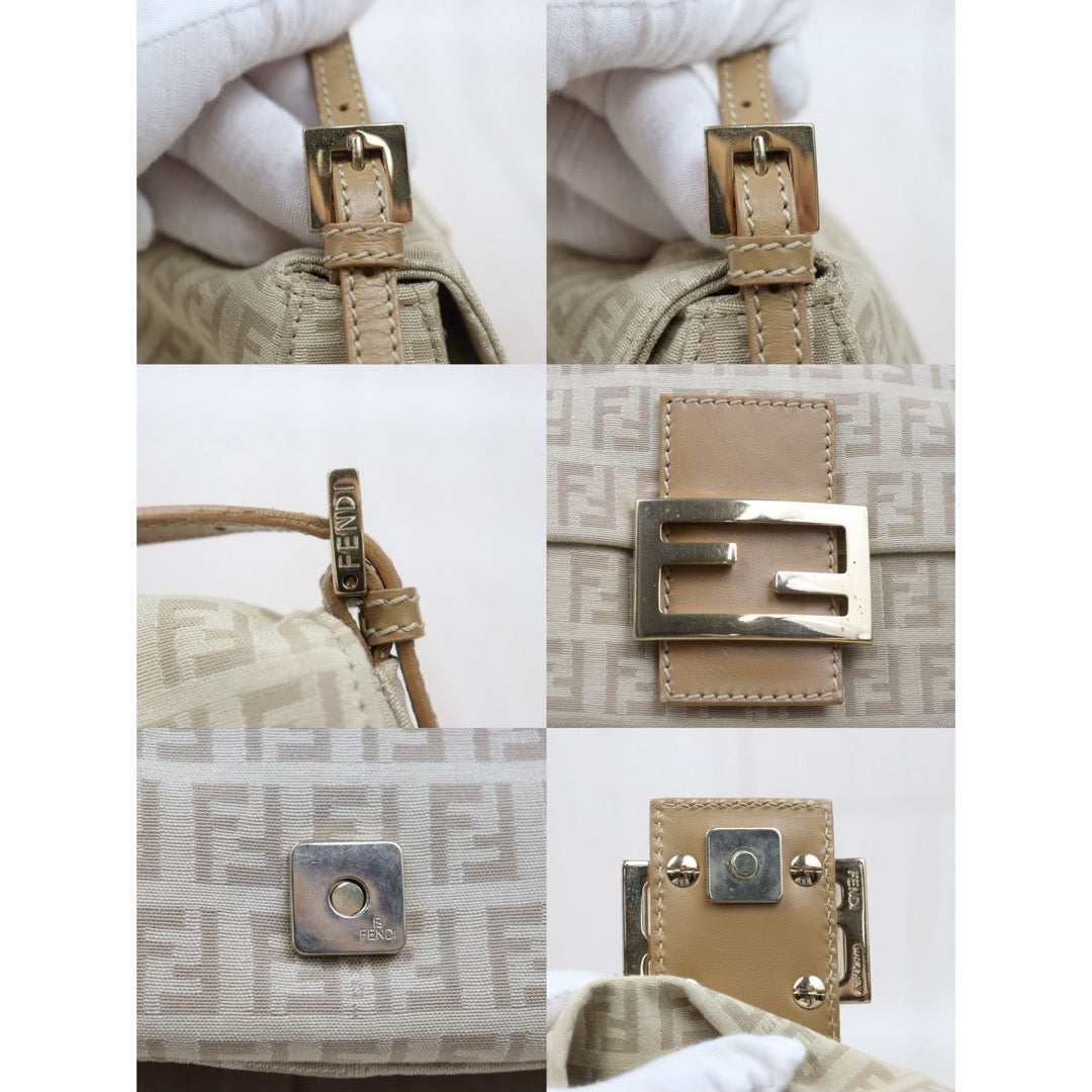 Very Good ( Rank A)｜ FENDI Zucca Mamma Baguette Shoulder Bag  Gold Hardware Beige｜W25121603
