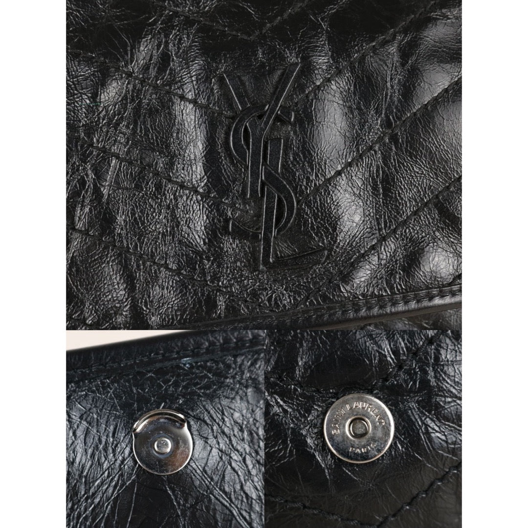 Include Entrupy Certificate of Authenticity｜Very Good ( Rank A)｜  Saint Laurent YSL Saint Laurent Niki  Shoulder Bag Black PM｜W26071703