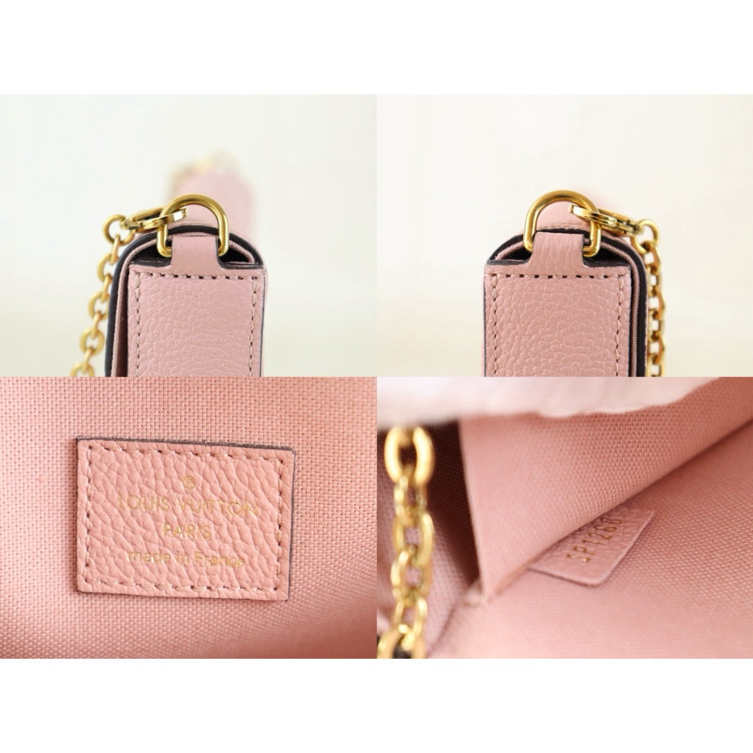 Very Good ( Rank A)｜LV Monogram Empreinte Pochette Felicie Shoulder Bag Pink｜S25103009