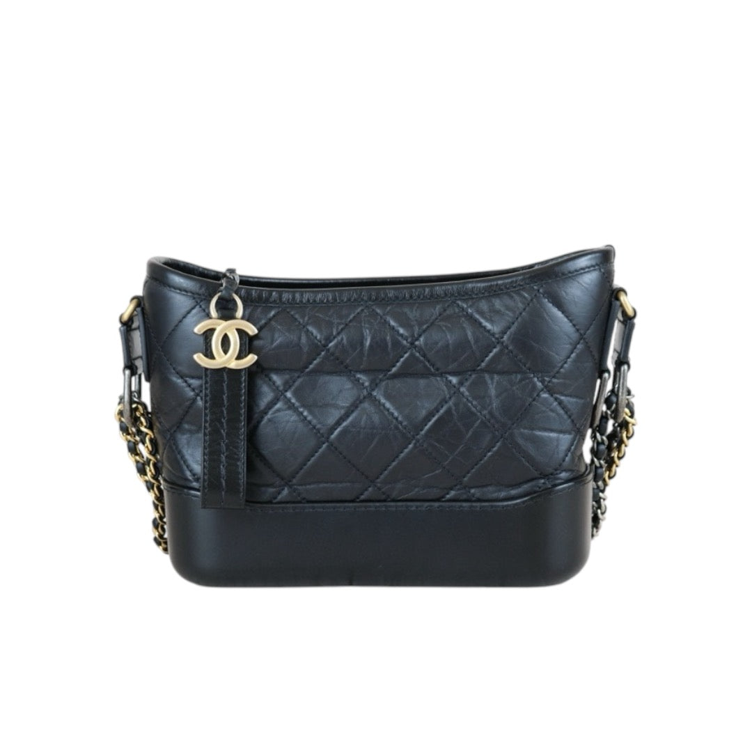 Very Good ( Rank A) ｜CHANEL PM Gabrielle Aged Calfskin Shoulder Bag Black Made in 2018 Year｜S24111810