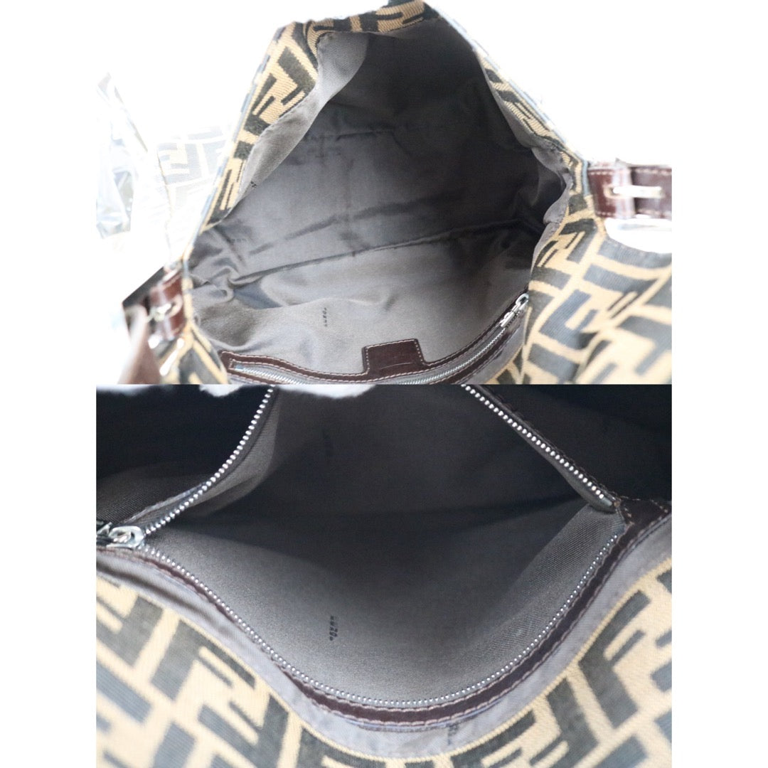 Include Entrupy Certificate of Authenticity｜Very Good ( Rank A)｜ FENDI Zucca Mamma Baguette Shoulder Bag ｜X26092110