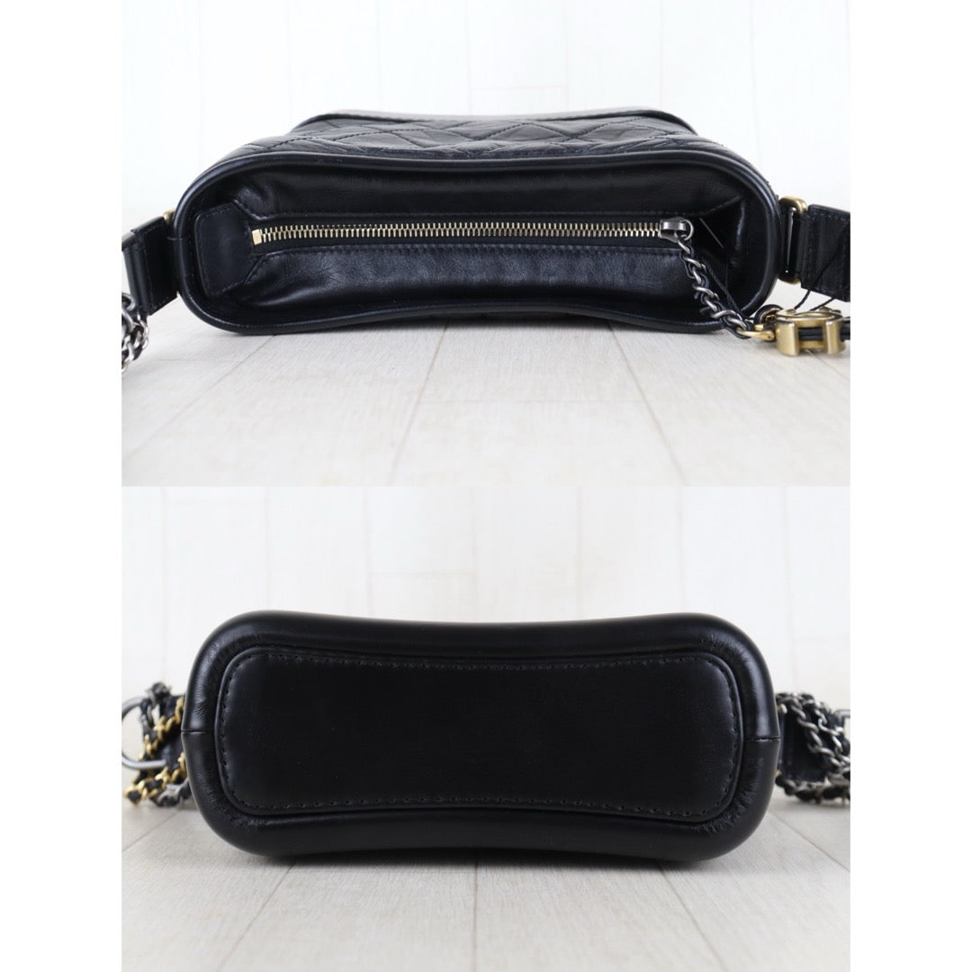 Include Entrupy Certificate of Authenticity｜Very Good ( Rank A) ｜CHANEL PM Gabrielle Calf Leather Shoulder Bag Black Made In 2019-2020Year｜Z26091503