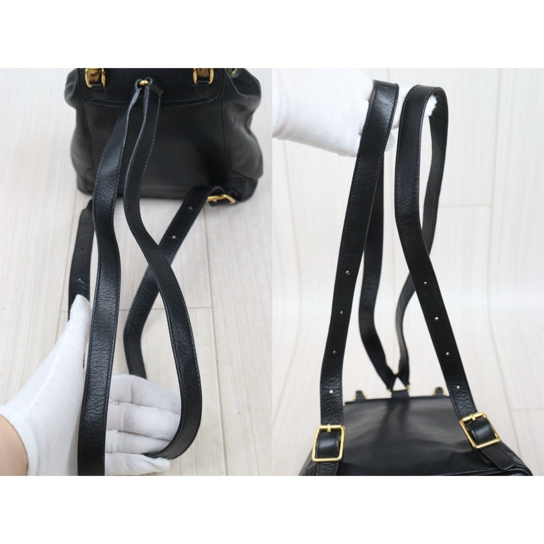 Good ( Rank AB)｜GUCCI Bamboo Calf Leather Mini Backpack Back｜25111901