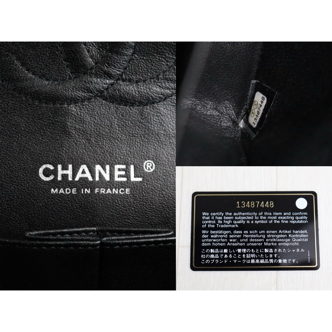 Good ( Rank AB)｜ CHANEL Caviar Skin Matrasse Double Flap 25 Shoulder Bag Black Made In 2009-2010 Year  ｜Y25011002