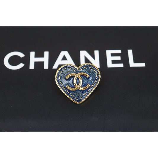 Very Good ( Rank A)｜ CHANEL Coco Mark 24P Denim Heart Brooch ｜V25052508