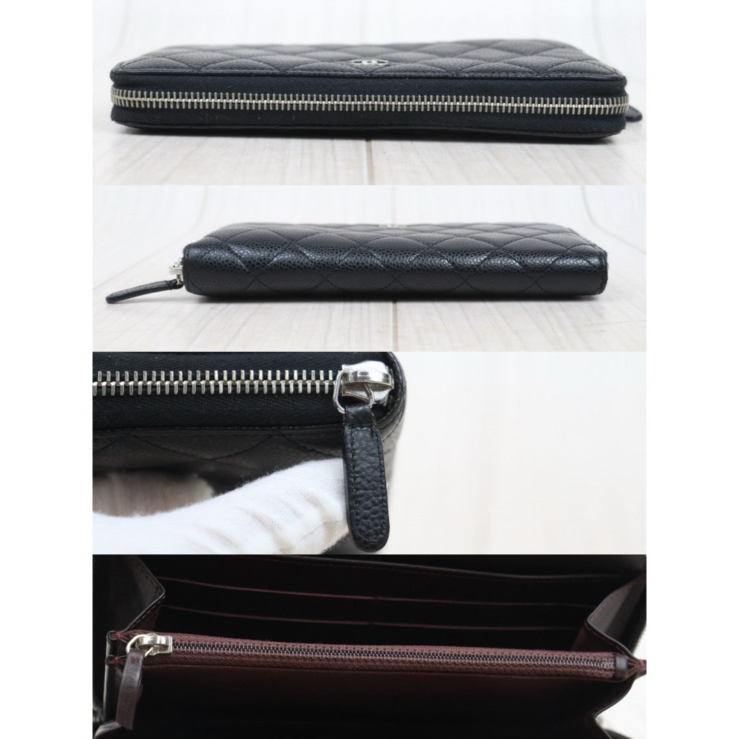Good ( Rank AB)｜CHANEL Caviar Skin Long Wallet Black Made In 2013 - 2014Year｜S25081001