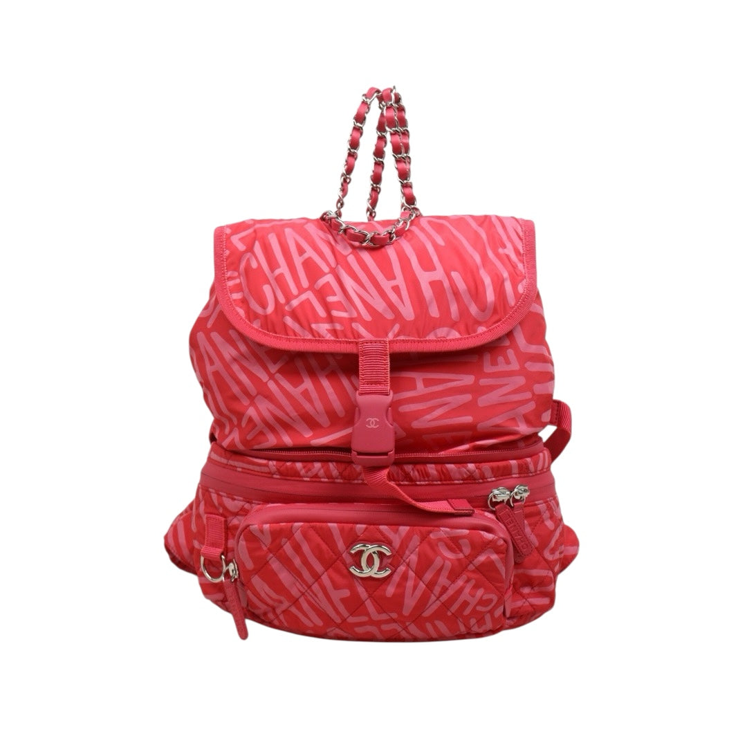 Include Entrupy Certificate of Authenticity｜Very Good ( Rank A)｜CHANEL Coco Neige Series Pink Nylon Backpack  IC Chips Model｜Y26040707