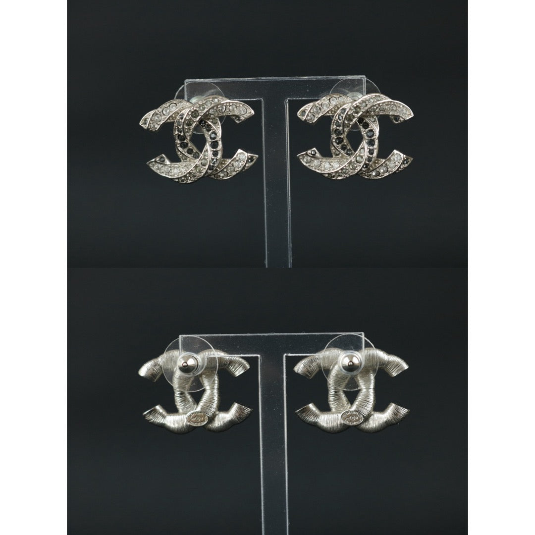 Include Authentic Detective Certificate of Authenticity｜Very Good ( Rank A) ｜CHANEL B17V COCO Mark Rhinestone Earrings Made In 2017Year｜S26040809