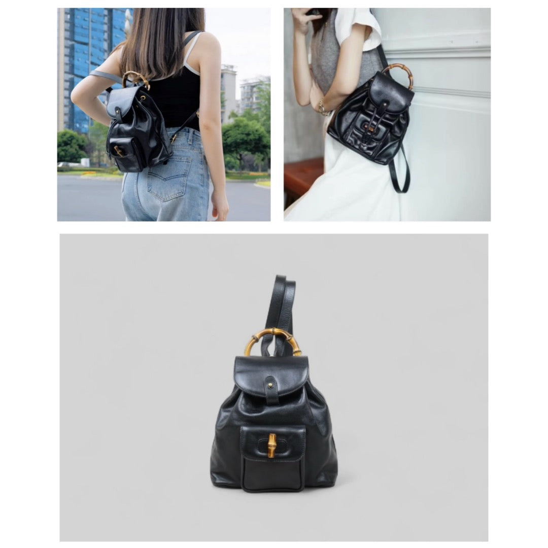 Very Good ( Rank A)｜GUCCI Bamboo Leather Mini Backpack Back｜25052906