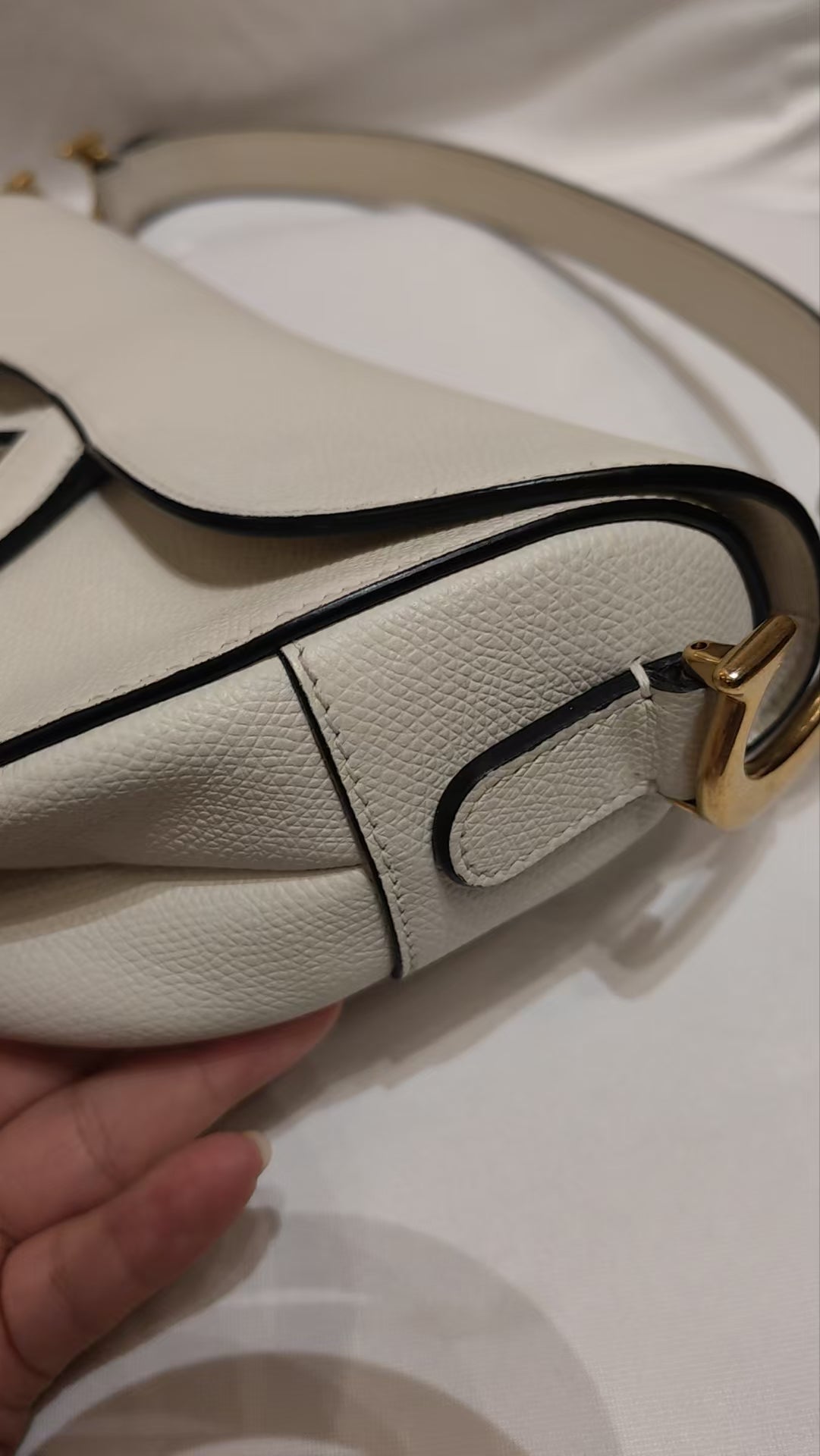 Very Good ( Rank A)｜Dior Trotter Saddle Shoulder Bag Medium White