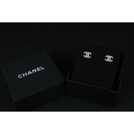 Include Authentic Detective Certificate of Authenticity｜Very Good ( Rank A)｜ CHANEL A12V COCO Mark Rhinestone Earrings Made In 2012Year｜S26050717