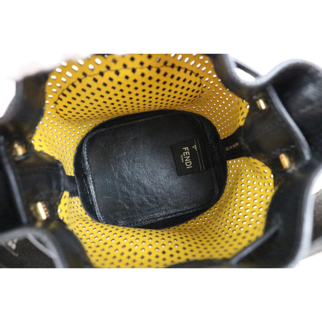 Include Entrupy Certificate of Authenticity｜Good ( Rank AB)｜ FENDI Perforated Mini Mon Tresor Bucket Bag｜X26070607