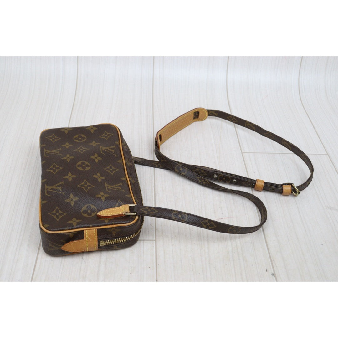 Include Entrupy Certificate of Authenticity｜Fair ( Rank B)｜Louis Vuitton Monogram Pochette Marley Bandolier Shoulder Bag｜25121803
