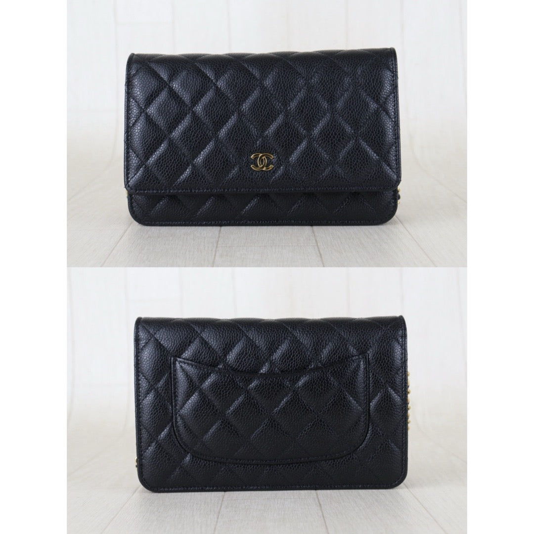 Include Entrupy Certificate of Authenticity｜Very Good ( Rank A)｜CHANEL Caviar Skin WOC Chain Bag Black  IC Chips ｜S26090703