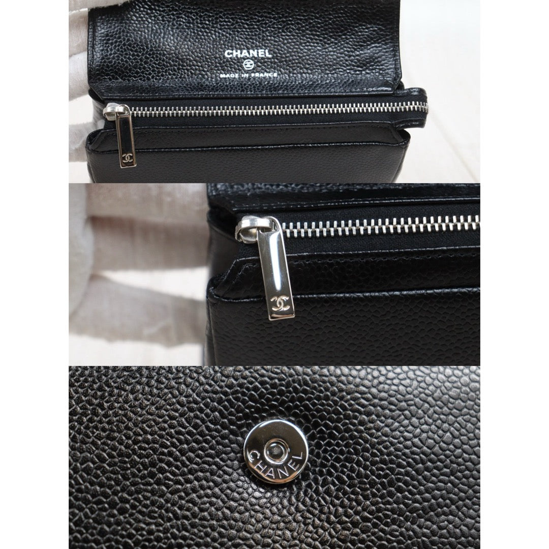 Include Entrupy Certificate of Authenticity｜Very Good ( Rank A) ｜ CHANEL Caviar Skin Cosme Pouch  Made In 2006～2008Year ｜26040207