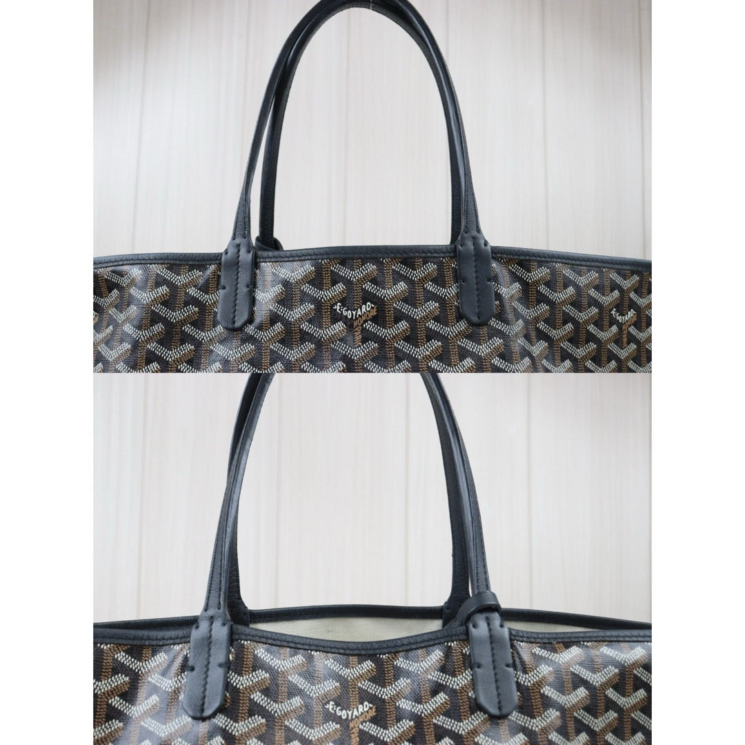 Rank A ｜ Goyard Saint-Louis PM Tote Bag Black｜S24071442