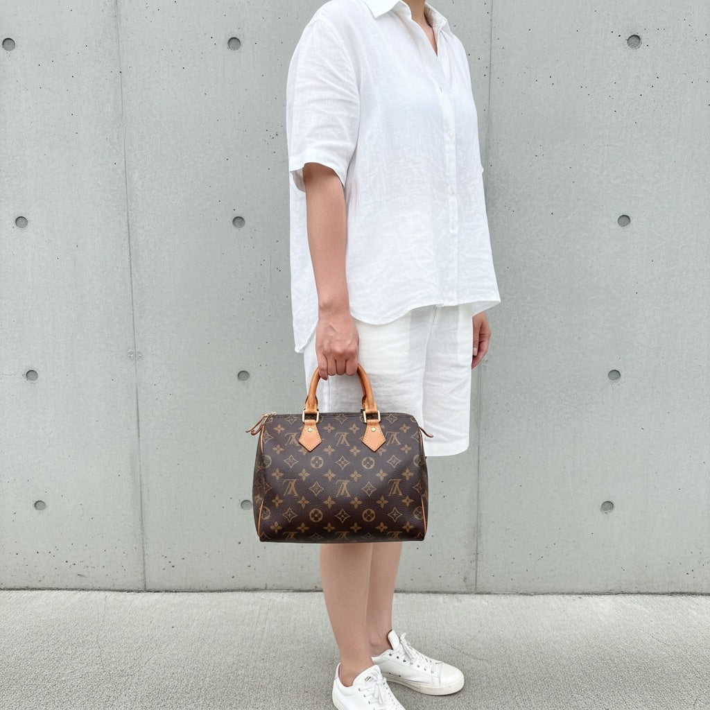 Include Entrupy Certificate of Authenticity｜Good ( Rank AB)｜ Louis Vuitton Monogram Speedy 25 Hand Bag IC Chips Model｜26042812