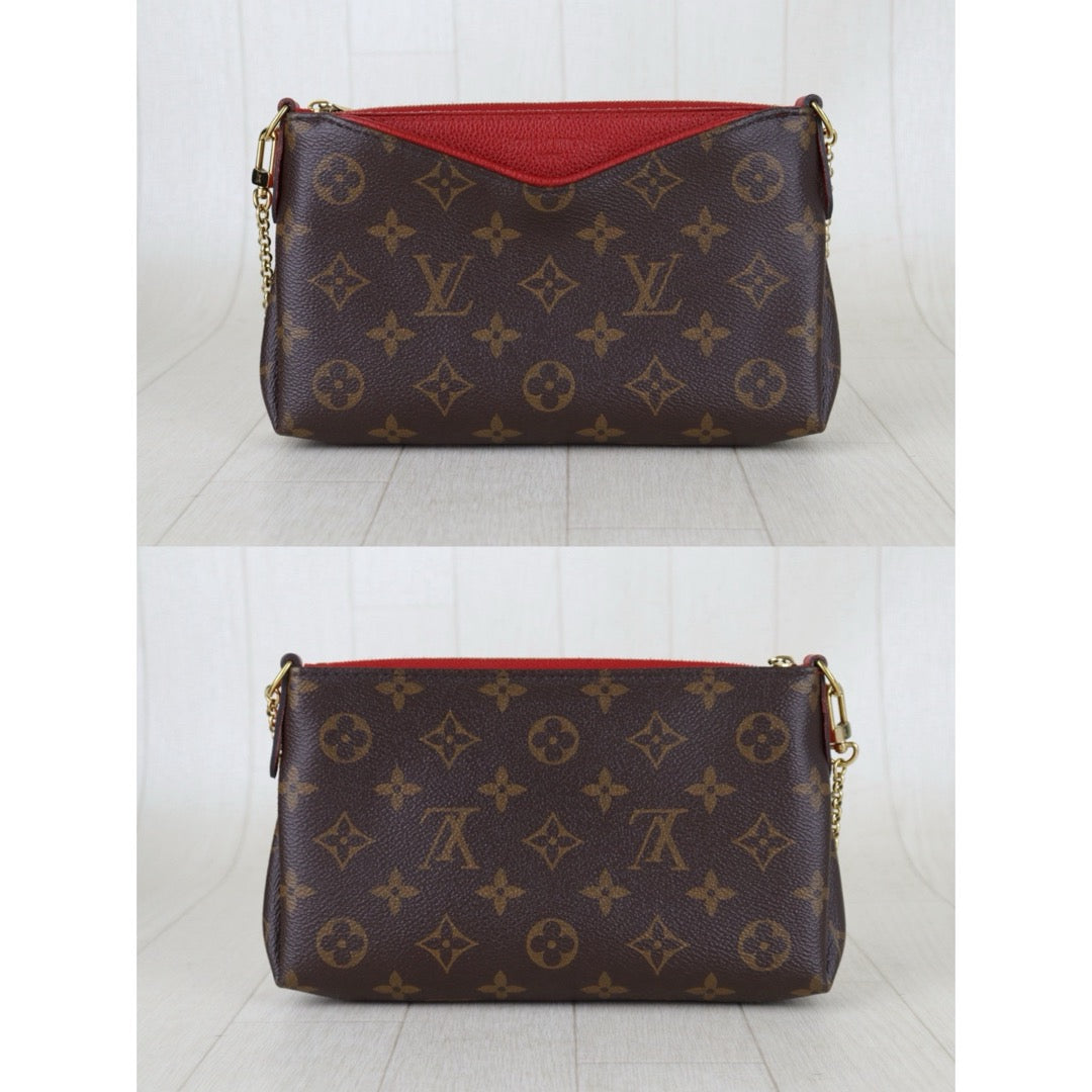 Include Entrupy Certificate of Authenticity｜Very Good ( Rank A)｜ Louis Vuitton Monogram  Mini Pallas Cluth With Shoulder Bag Red｜S26060130