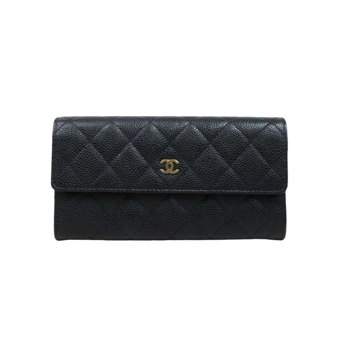 Very Good ( Rank A)｜CHANEL Caviar Skin Black Long Wallet Made In 2013- 2014Year｜S25092001
