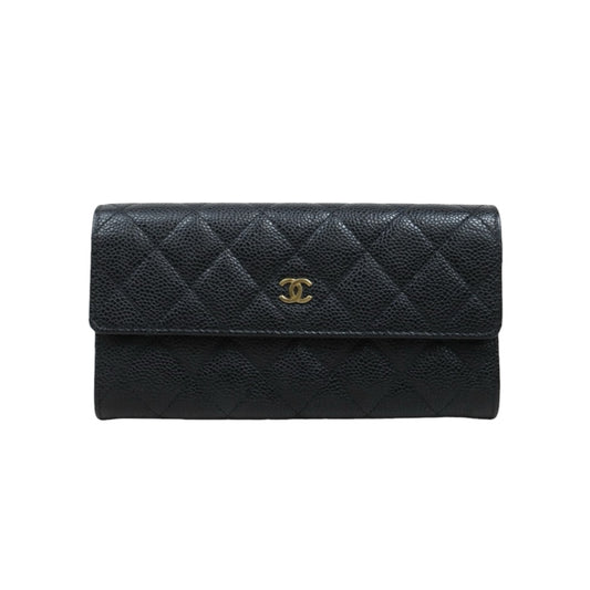 Very Good ( Rank A)｜CHANEL Caviar Skin Black Long Wallet Made In 2013- 2014Year｜S25092001