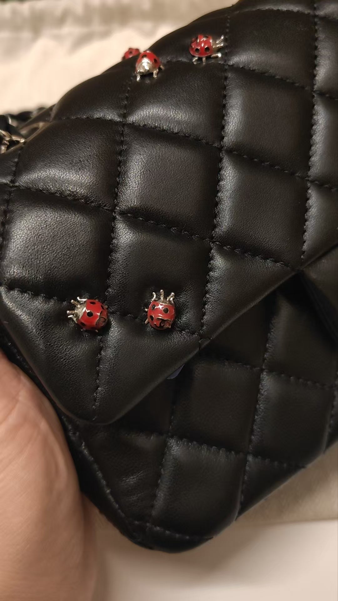 CHANEL Matrasse Single Flap 20 Shoulder Bag ladybug