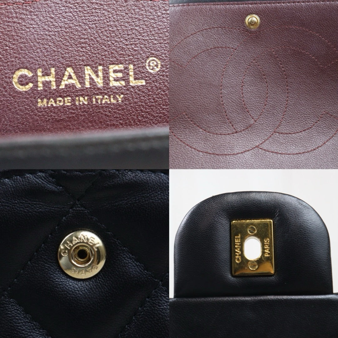 Very Good ( Rank A)｜ CHANEL Lambskin Matrasse Double Flap 30 Shoulder Bag Black Made In 2017Year  ｜S25062501