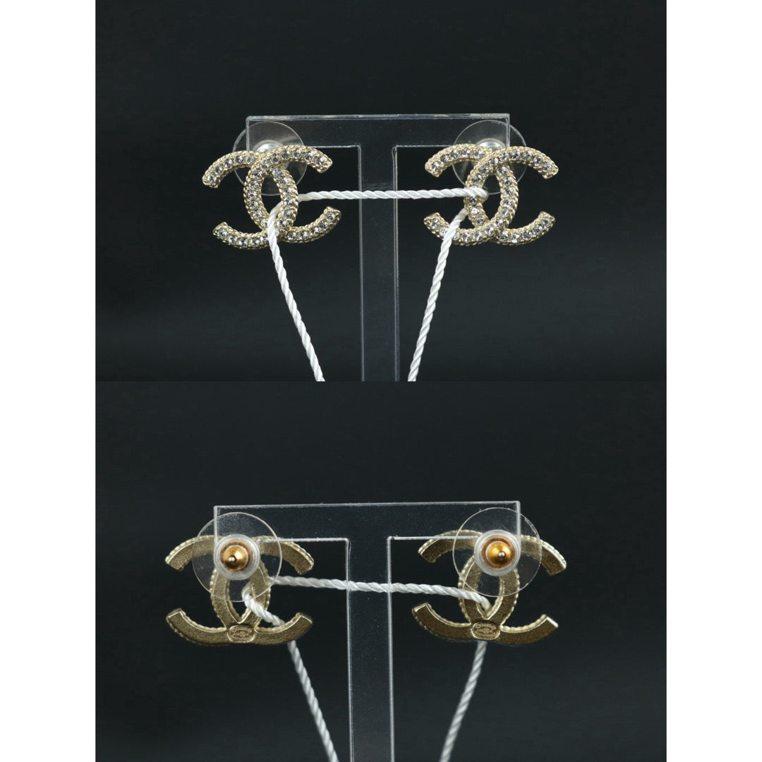 Include Authentic Detective Certificate of Authenticity｜Very Good ( Rank A) ｜CHANEL A19K COCO Mark  Rhinestone Earrings Made In 2019Year｜S26061604