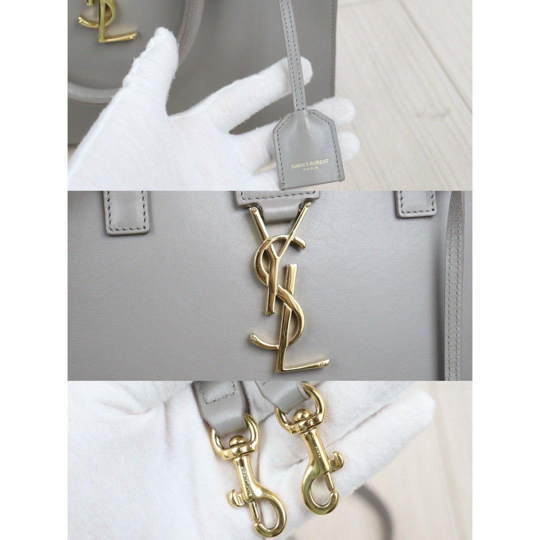 Very Good ( Rank A)｜  Saint Laurent YSL Skin Calf Leather cabas Hand Bag Grey ｜P25101304