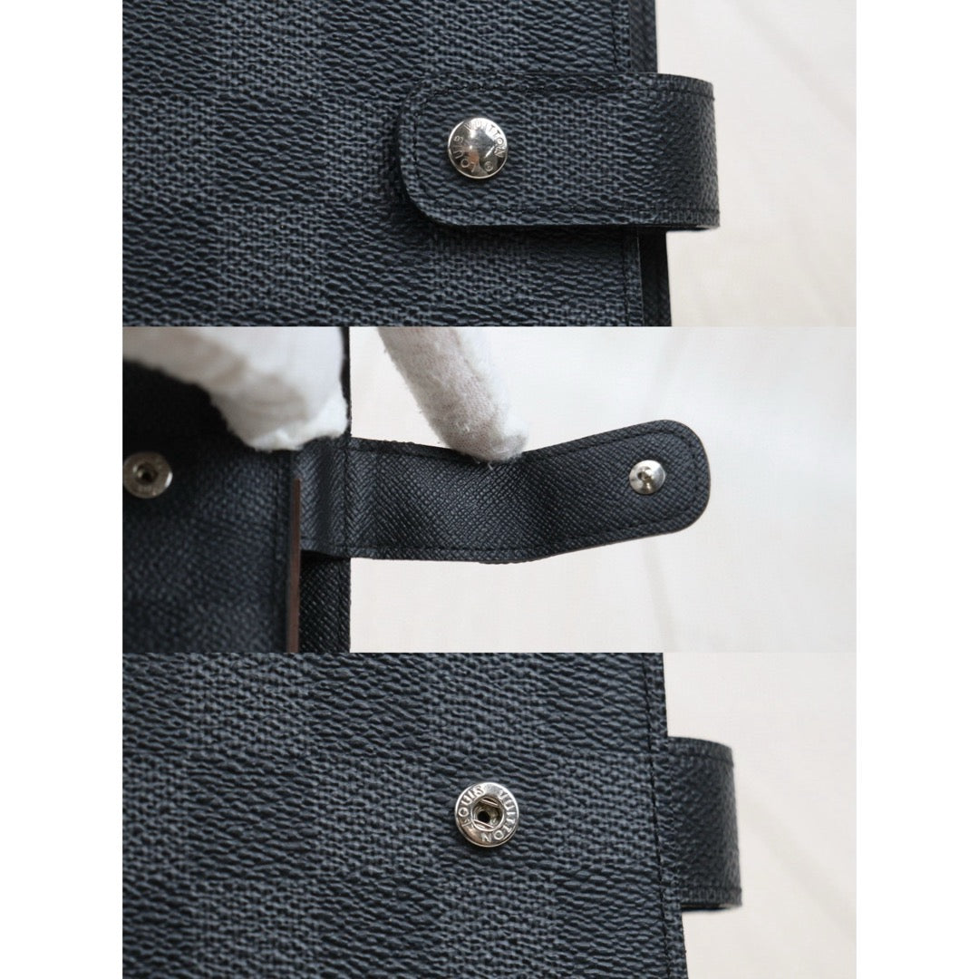 Very Good ( Rank A)｜ LV Monogram Medium Ring Agenda Cover Notebook Cover Black｜Q25021306