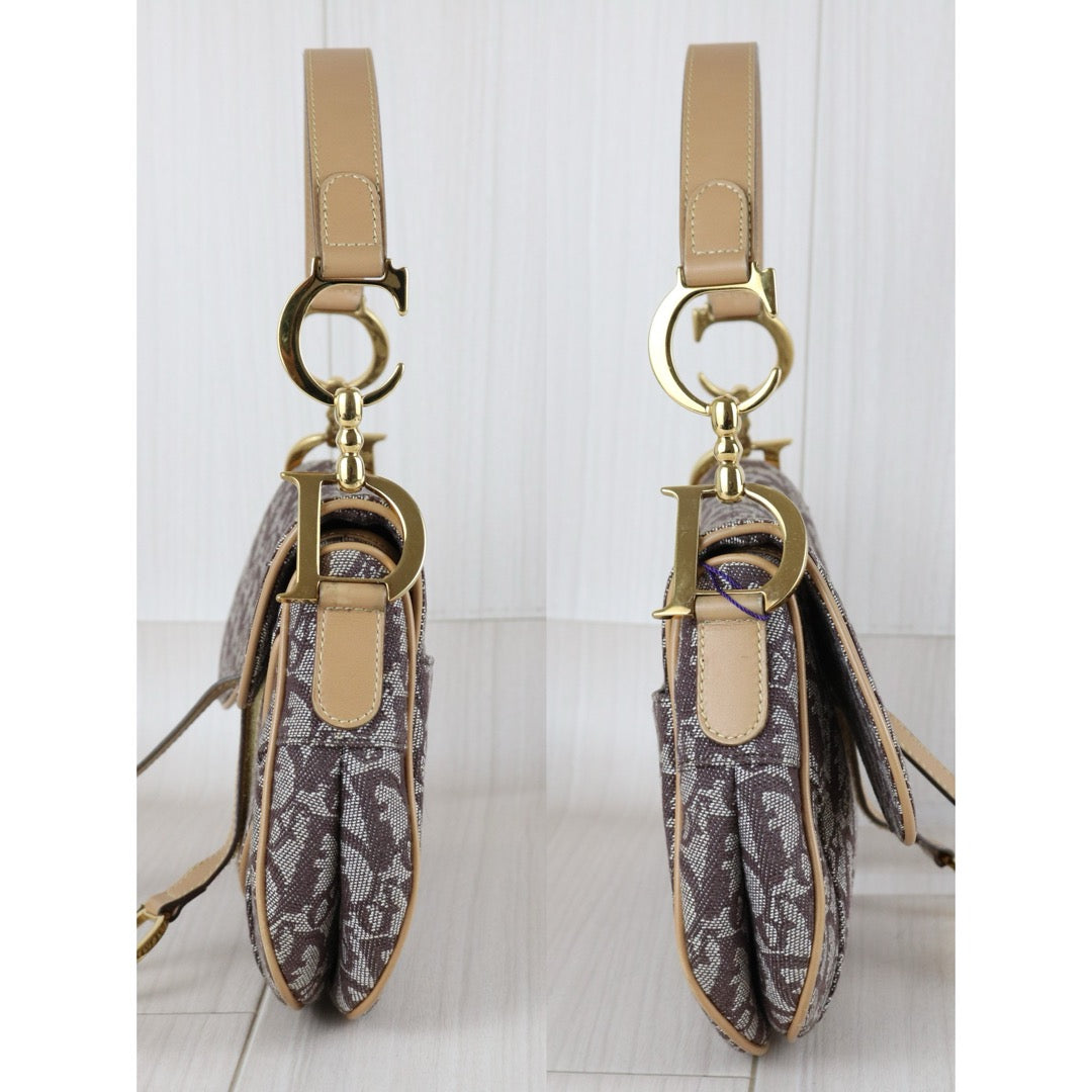 Include Entrupy Certificate of Authenticity｜Very Good ( Rank A)｜Dior Trotter Saddle Vintage Shoulder Bag Brown｜S26031516