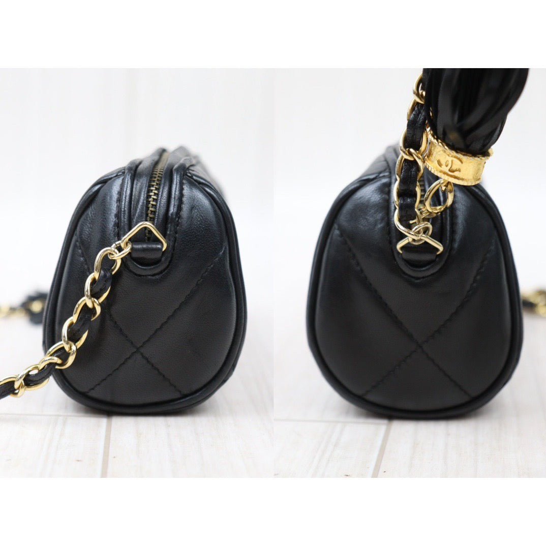 Rank AB｜ CHANEL Lamb Skin Shoulder Bag Black  Made in 1986-1988Year ｜P24061135