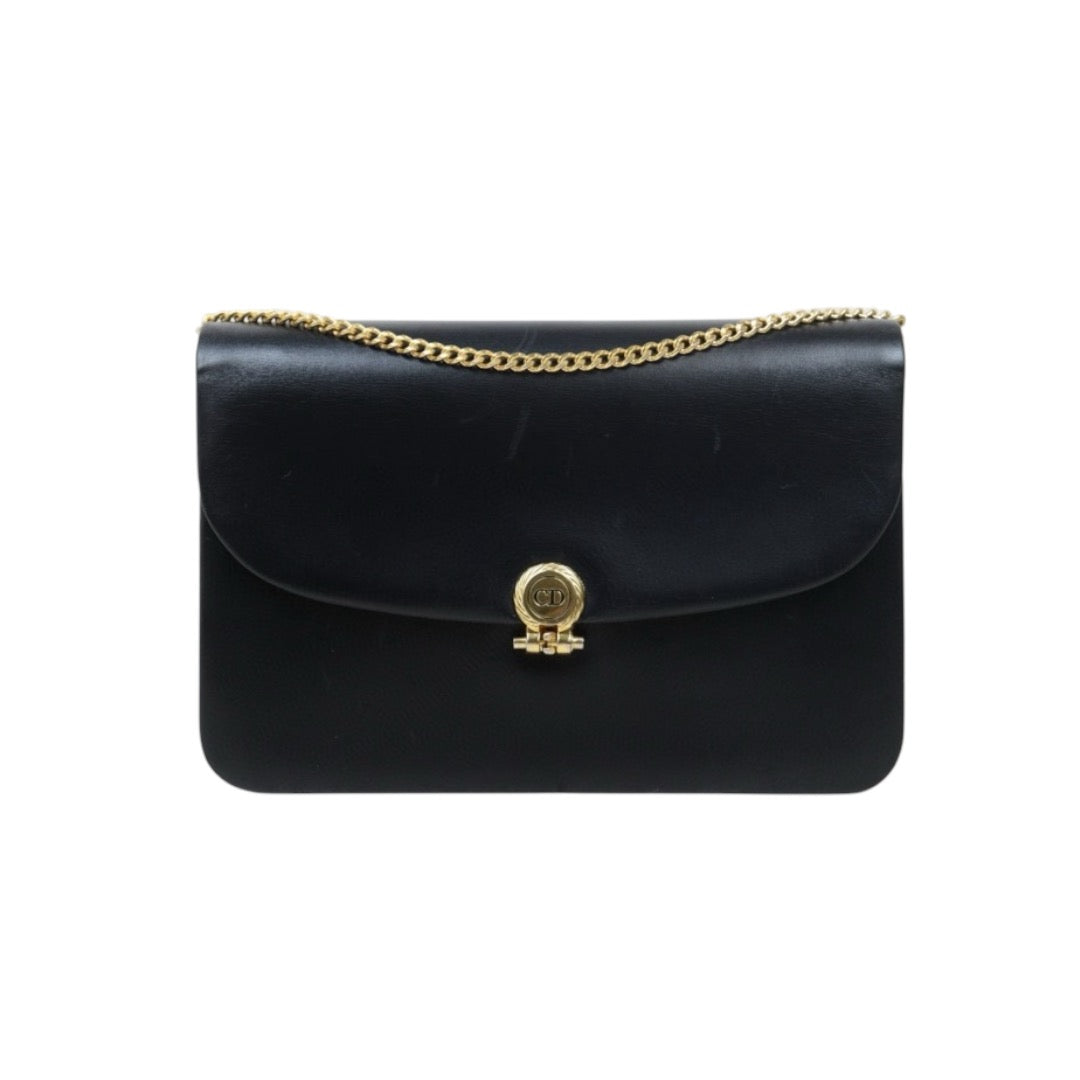 Good ( Rank AB)｜Dior Vintage Calfskin  Shoulder Bag Black ｜A24120308