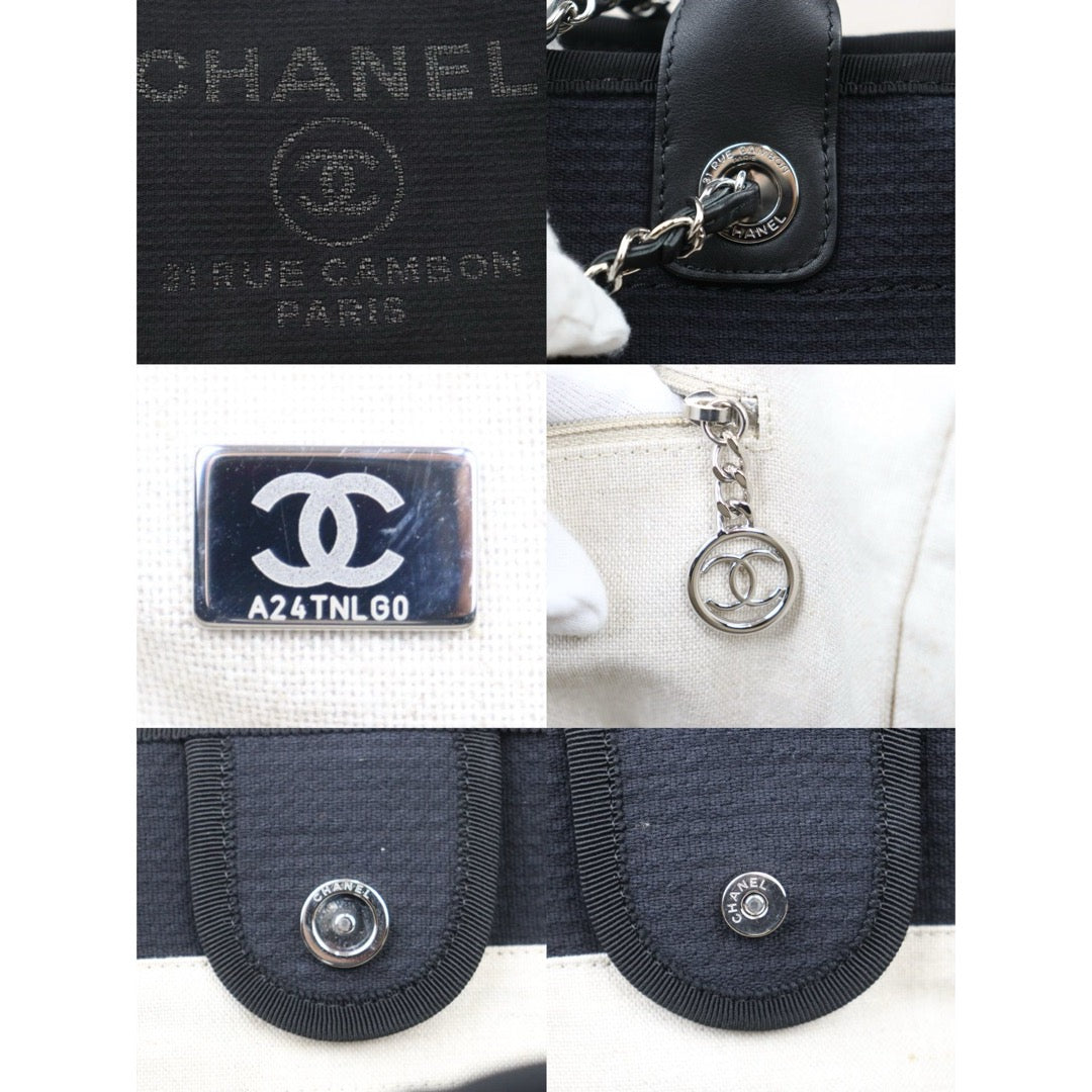 Very Good ( Rank A) ｜CHANEL Canvas Tote Bag Black IC Chips ｜24092005