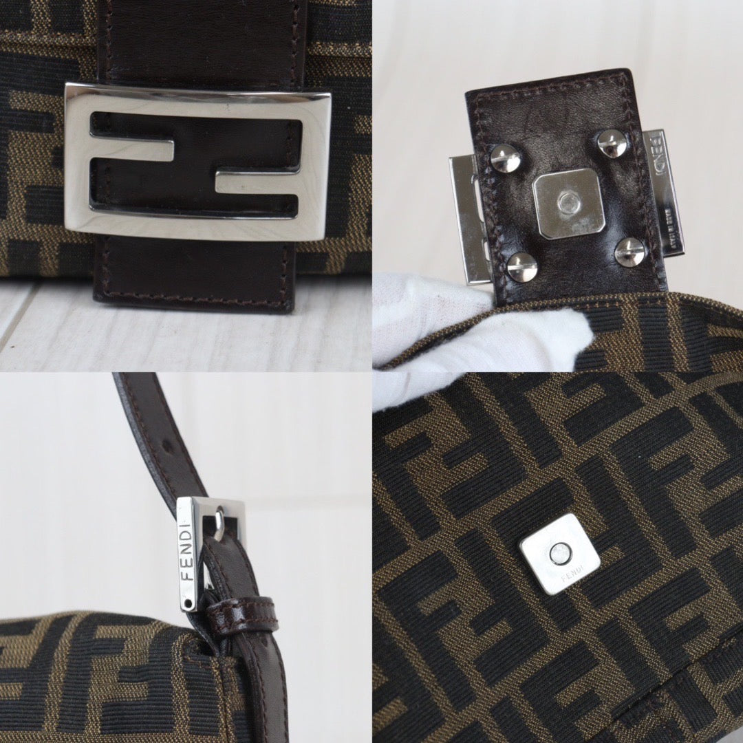 Rank A｜ FENDI Zucca Mamma Baguette Shoulder Bag ｜V23092232
