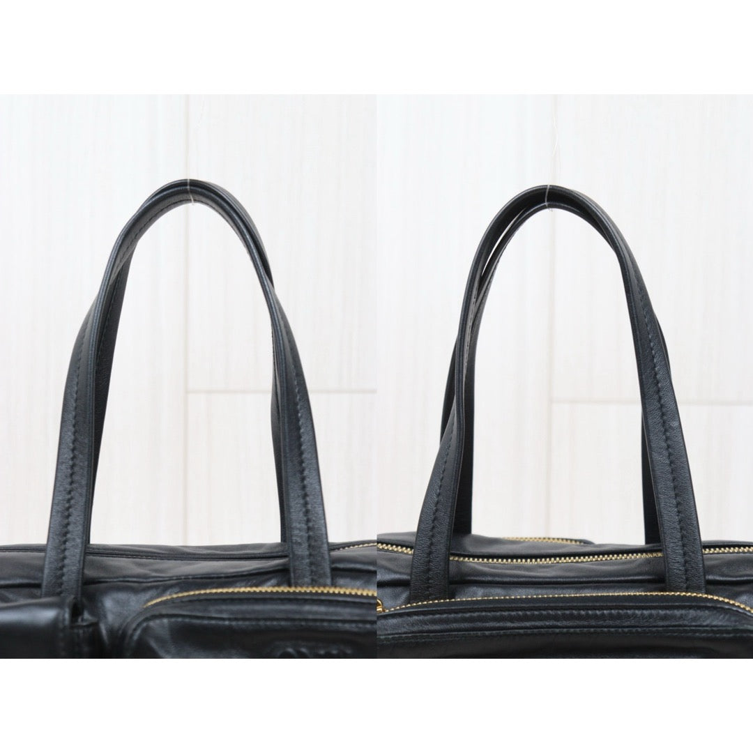 Very Good ( Rank A)｜MiuMiu Lamb Skin Pocket Nappa Hand Bag Shoulder Bag Black｜Y25072803